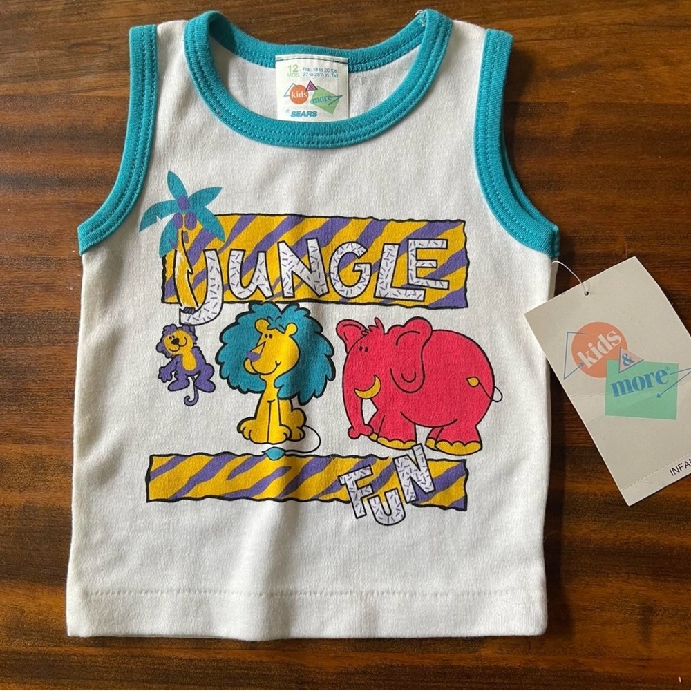 Sears Jungle Adventure Tank Top - White and Blue